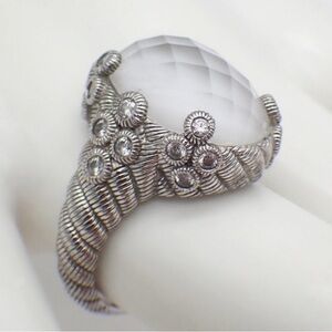 Judith Ripka Silver and White Gemstone Ring